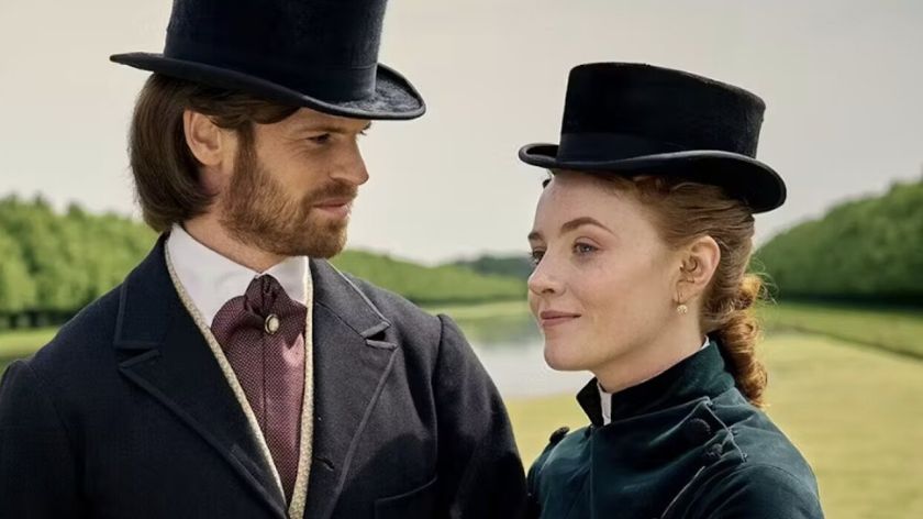 Ben Wainwright as Lord Frederick Trenchard and Harriet Slater as Clara Dunn in Belgravia: The Next Chapter