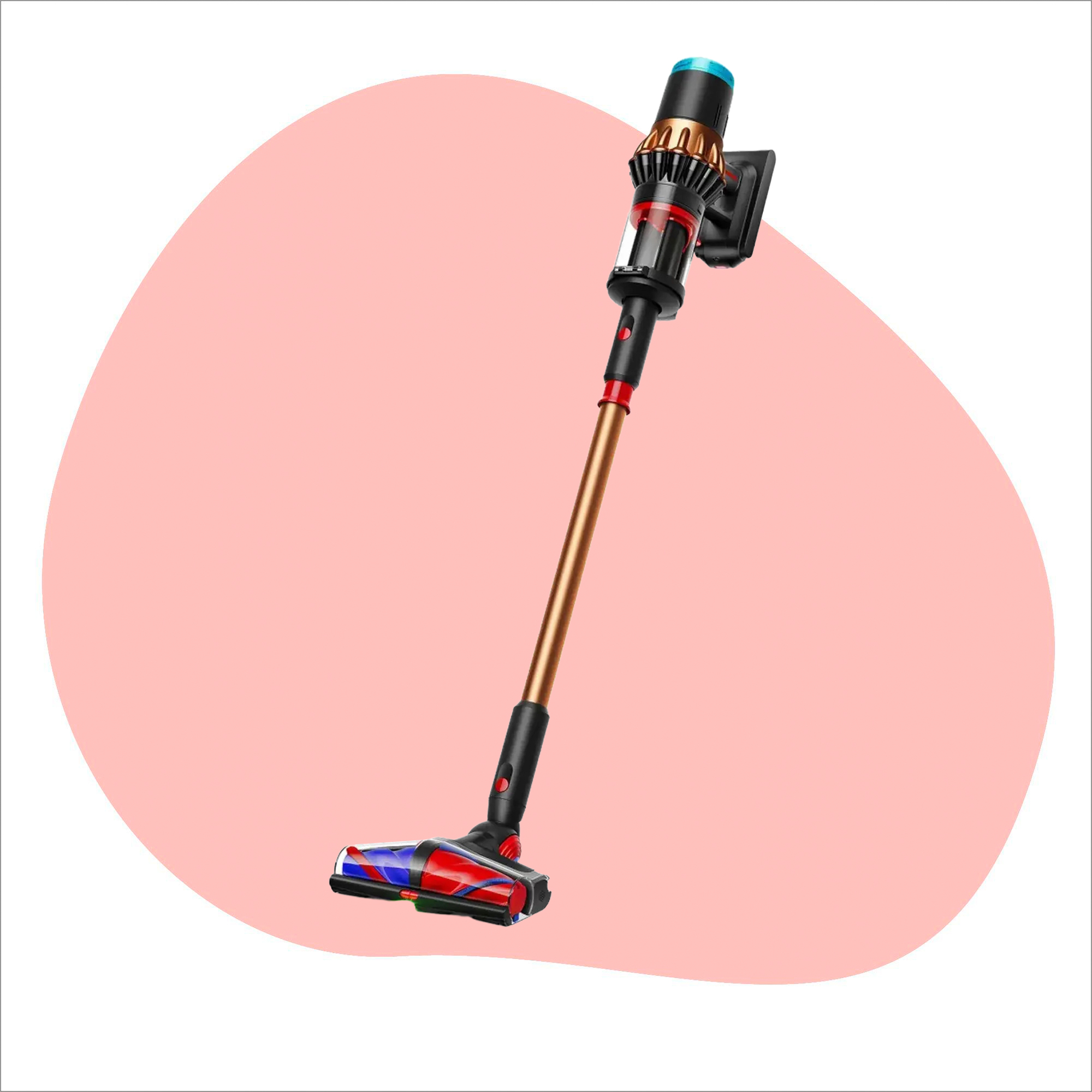 Dyson V16 on a pink and white background