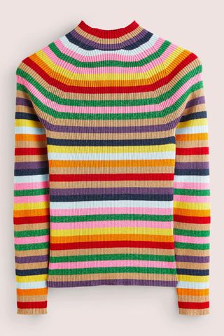 Boden Ribbed Funnel Neck Sweater