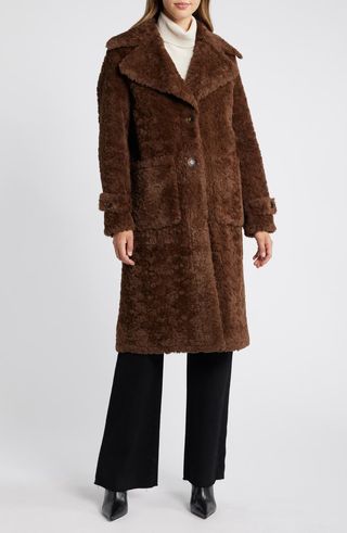 Longline Faux Fur Coat