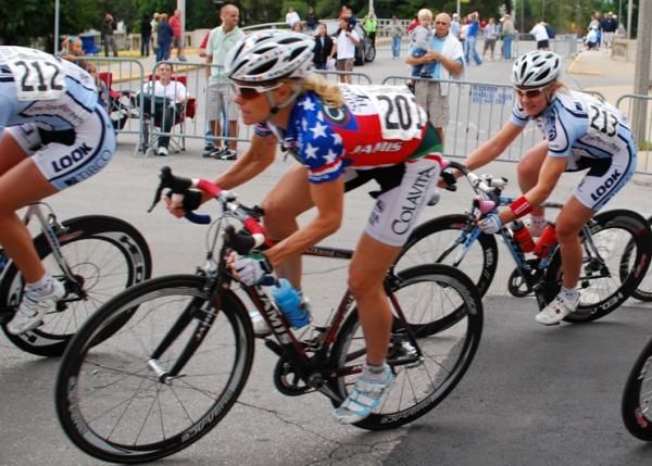 Tina Pic (Colavita-Sutter Home) gets out of the saddle.