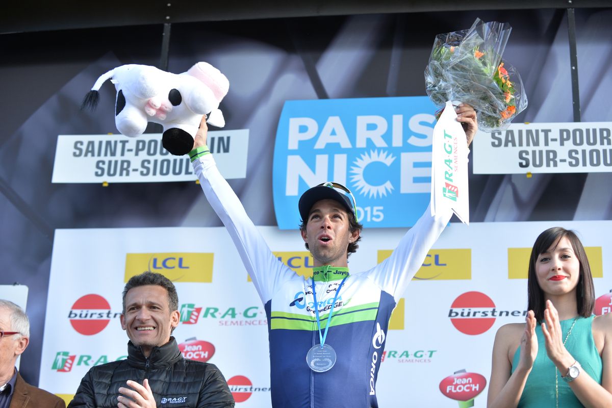 Michael Matthews (Orica GreenEdge) lets the moment sink in