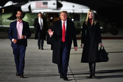 Donald Trump, Donald Trump Jr., and Ivanka Trump, pictured in January 2021