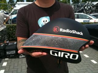 Giro's Advanced Concepts Group created a one-off 'LAX' aero helmet specifically for Lance Armstrong's unique riding position.