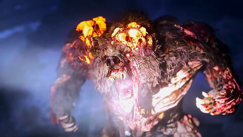 Edited screenshot of a zombie bear in Call of Duty: Black Ops 7&#039;s Zombies mode