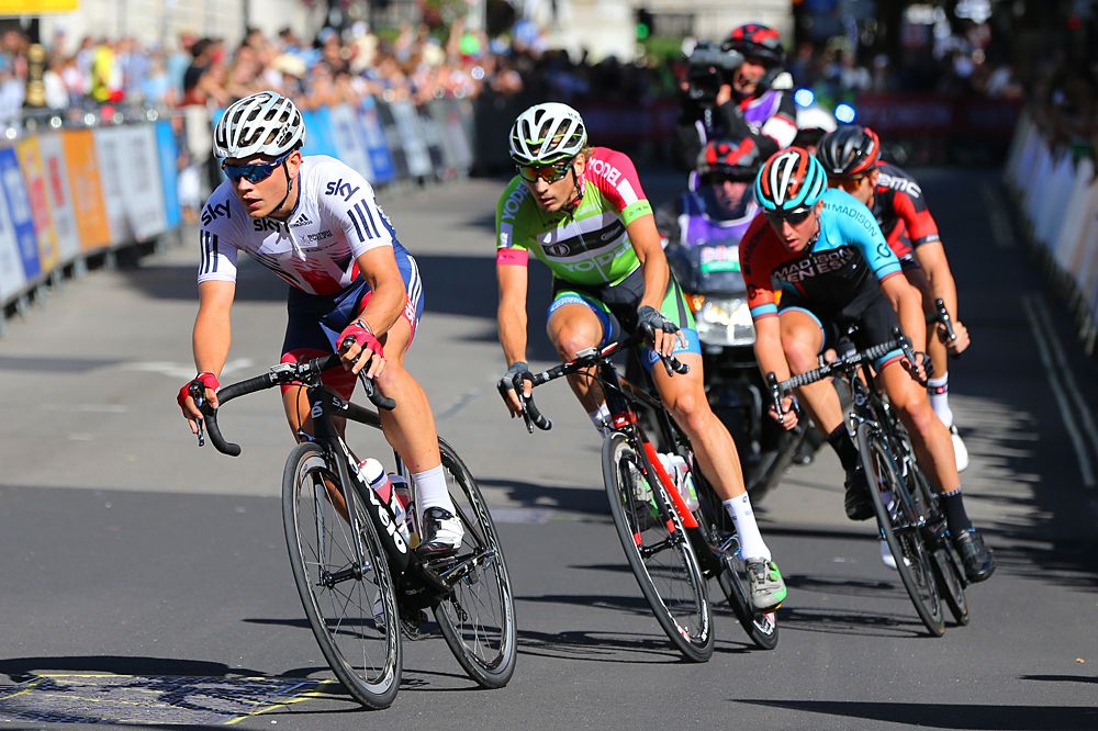 Thomas Stewart (Great Britain) leads the breakaway