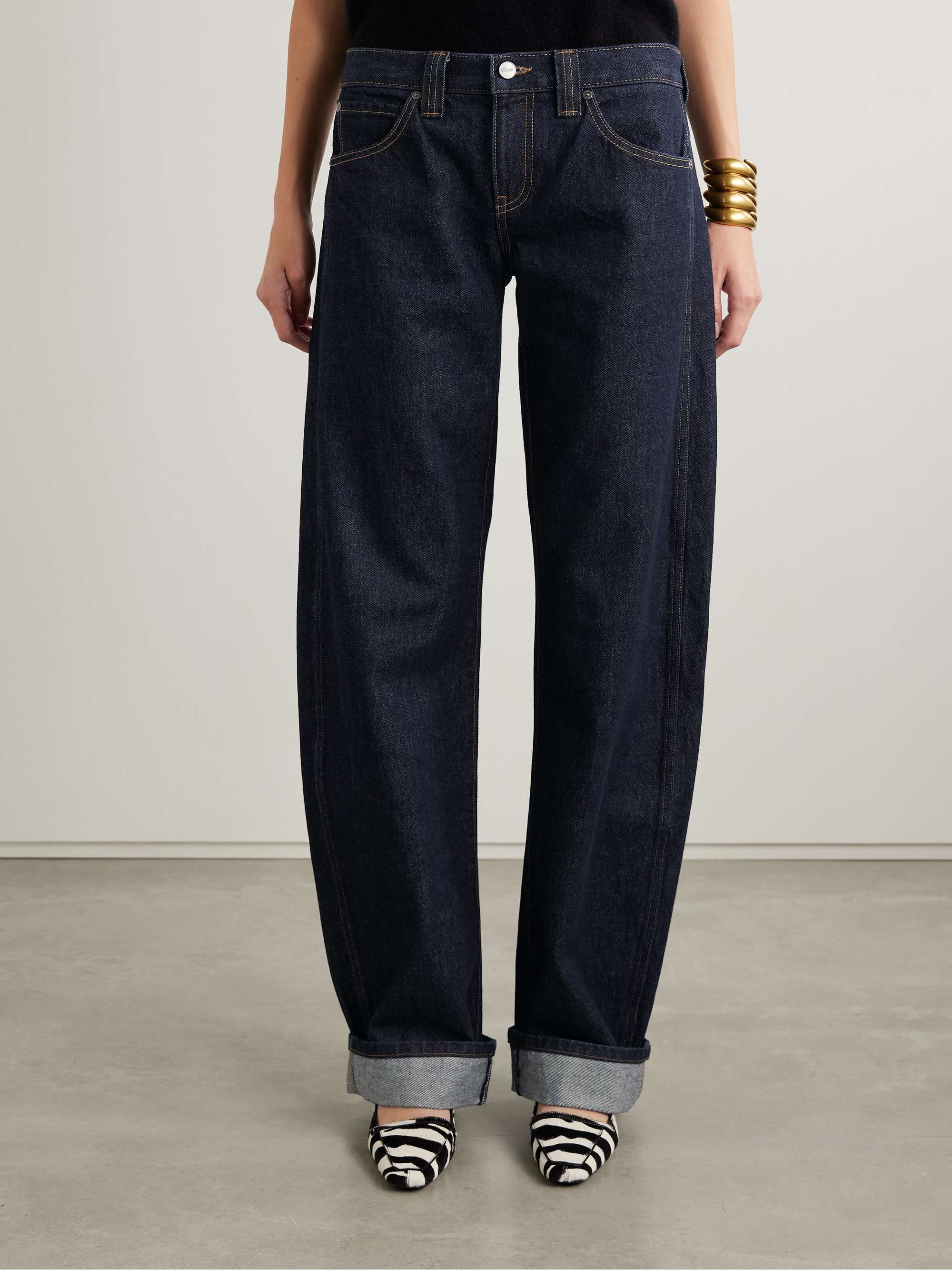 Karo Mid-Rise Barrel-Leg Jeans
