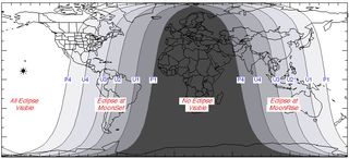 A map of the lunar eclipse on Oct. 18, 1967.