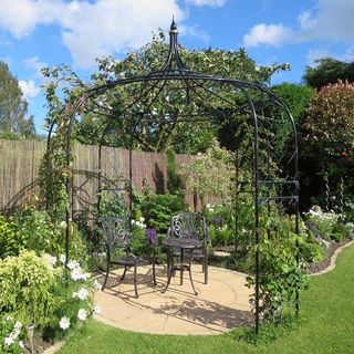 how to support climbing plants: metal gazebo