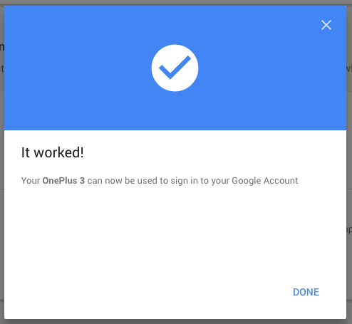 Google two-step verification setup
