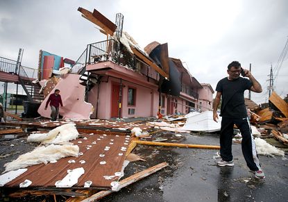 A destroyed motel in New Orleans.