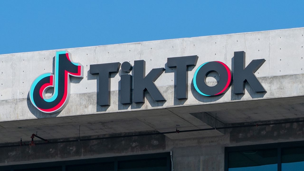 The TikTok logo is seen on the company&#039;s U.S. headquarters in Culver City, California.