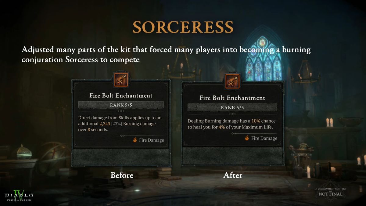 Slides from campfire detailing Sorcerer changes