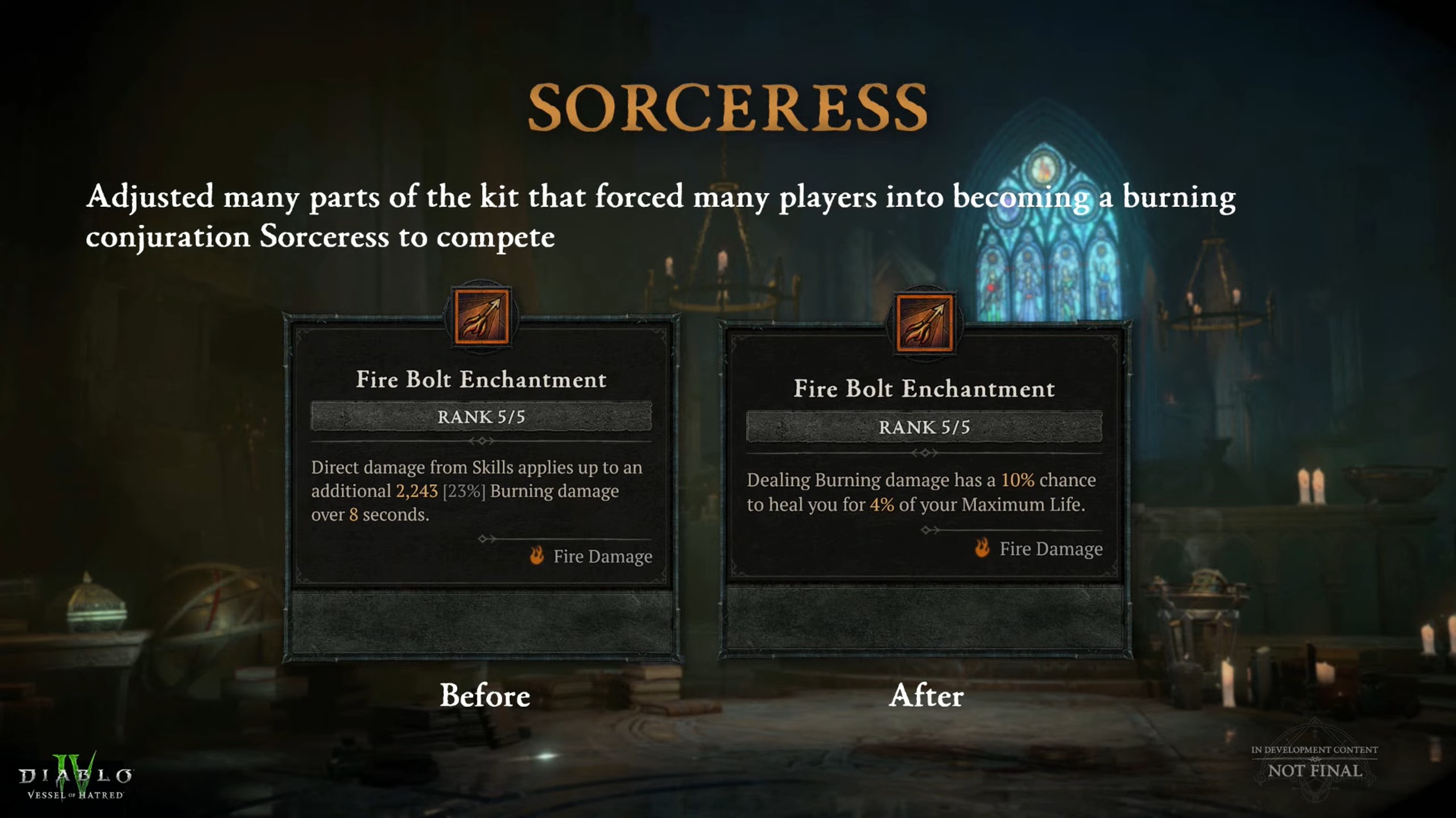 Slides from campfire detailing Sorcerer changes