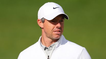 Rory McIlroy in a practice round before the 2023 Wells Fargo Championship at Quail Hollow