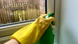 Cleaning solution on window edges