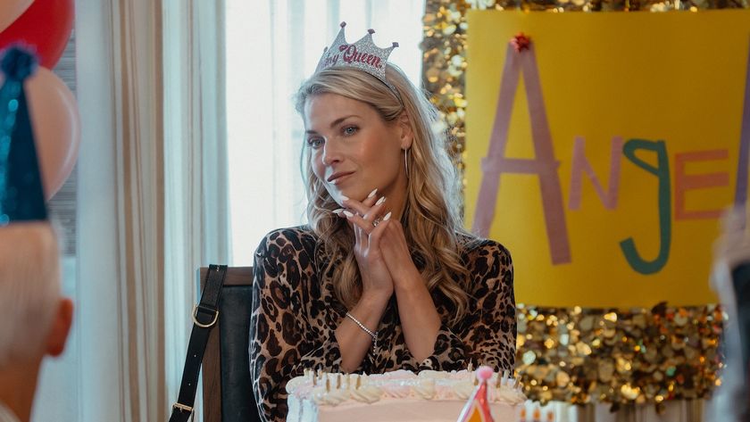 Ali Larter as Angela celebrating her birthday in Landman Season 2x05