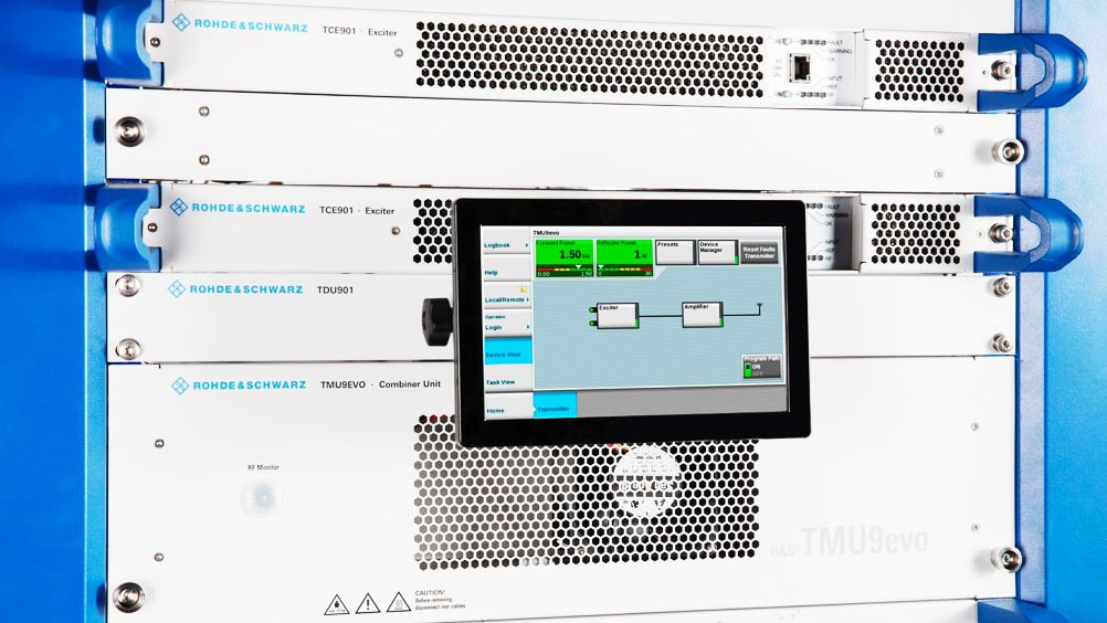 TMU9evo air cooled UHF transmitter.