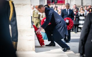 Prince William laid a wreath at the Anzac Day service, representing Her Majesty the Queen