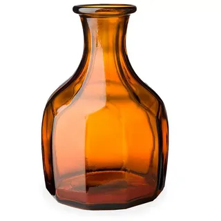 Vivaterra Zeta Geometric Recycled Glass Vase - Amber