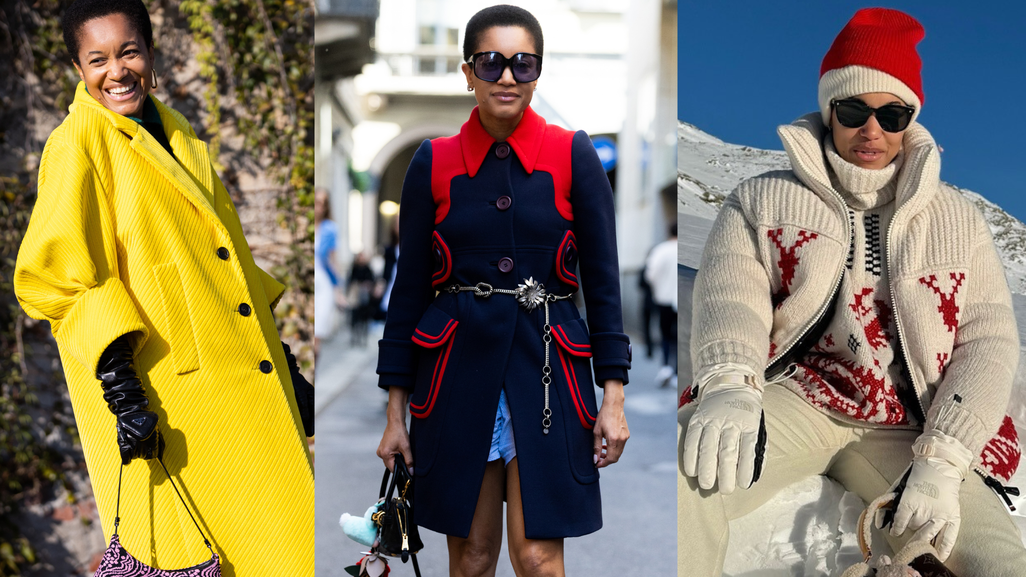 Tamu McPherson shows off three different fall/winter outfit ideas