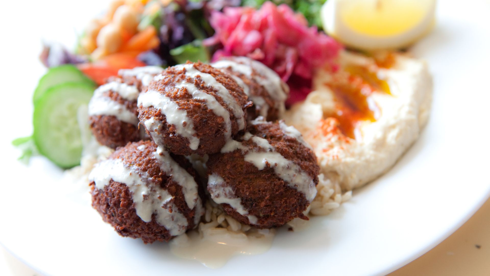 Falafel in a salad