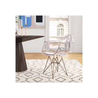 ghost chair on textured rug