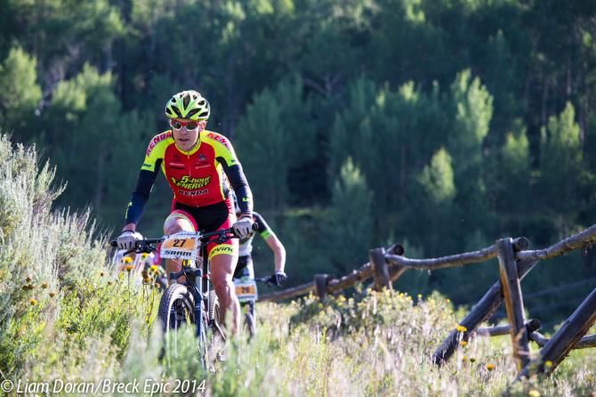 Pro road racer and long time Breckenridge local, Taylor Shelden heads out on Blue River trail.
