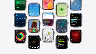 Montage of watchOS 10 features.