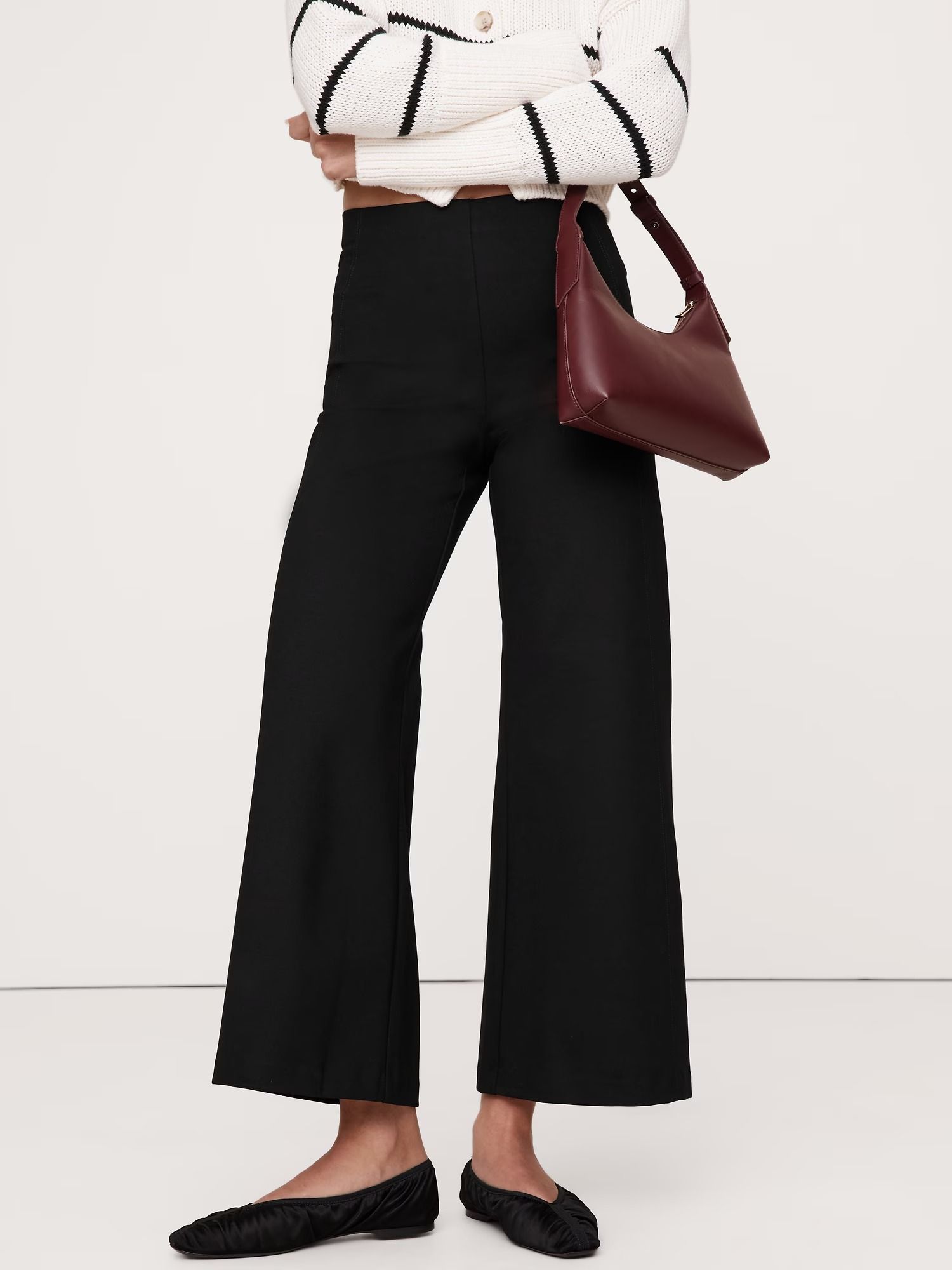 banana republic, High-Rise Wide-Leg Cropped Everywhere Ponte Pant