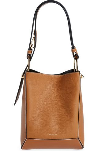 Midi Lana Leather Bucket Bag