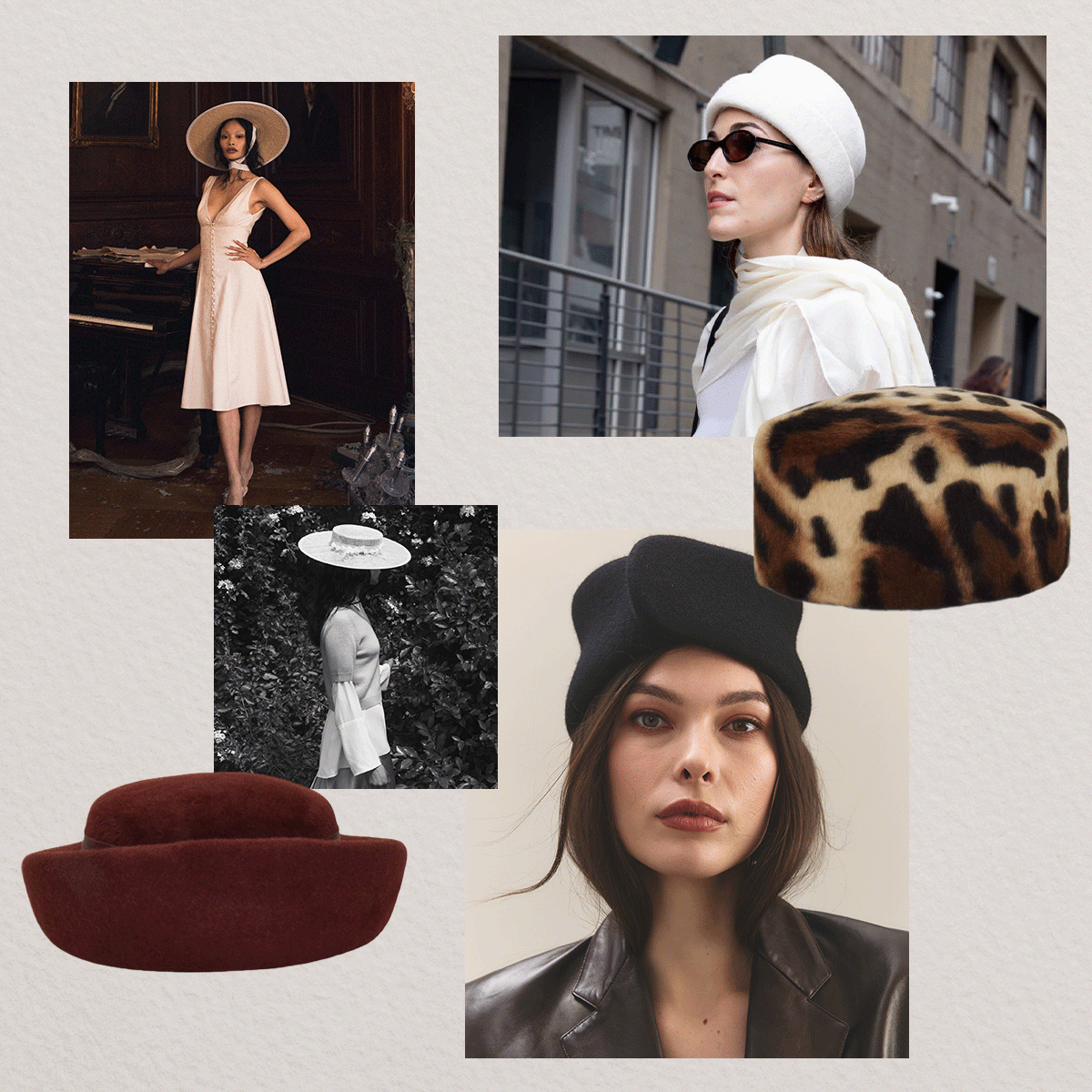 Collage of Gigi Burris hats.