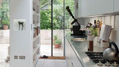 kitchen with white walls and gas cooktop