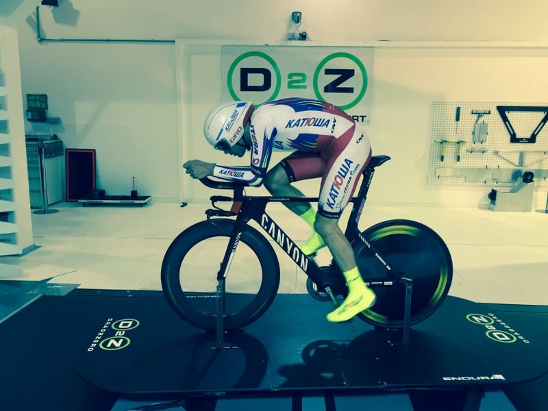 Alexander Kristoff at the Drag2Zero facility at the Mercedes AMG Petronas F1 team wind tunnel in Northamptonshire, UK