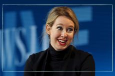 Elizabeth Holmes wearing a black turtle neck