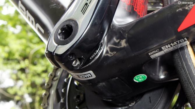 The Shimano Dura-Ace crankset rotates on a C-Bear bottom bracket