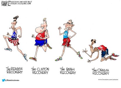 Obama cartoon U.S. Recovery