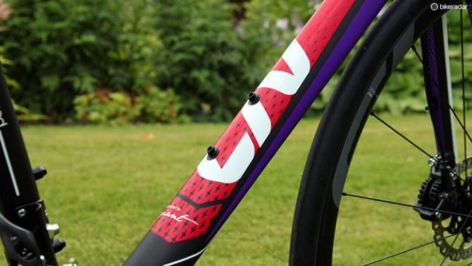 The women-specific Liv Avail bikes bear no Giant logos at all aside from a single small one on the down tube