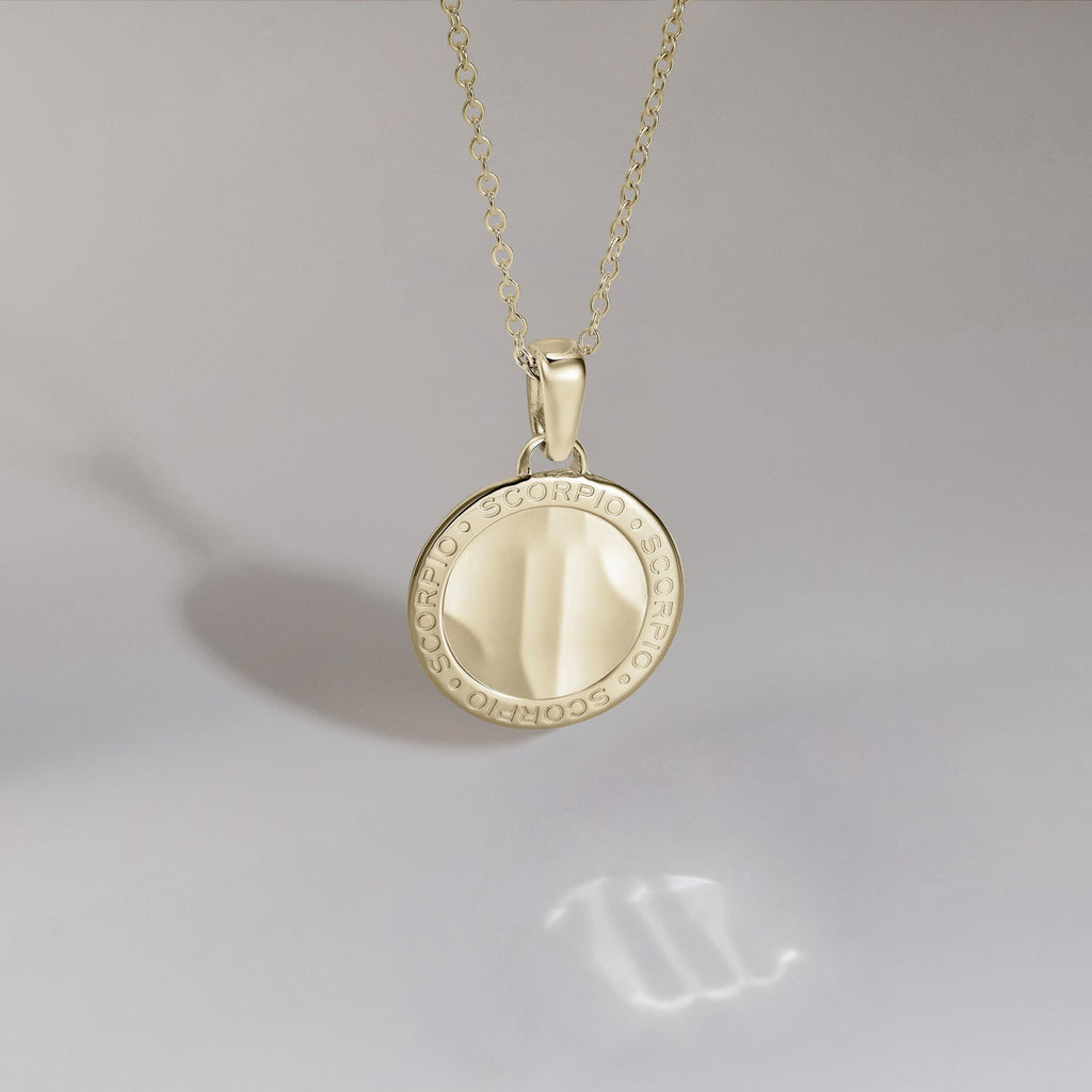 886 Caustic Scorpio Pendant With Chain in 9ct Yellow Gold