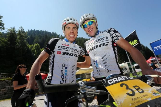 Stage 4 TransAlp winners Thomas Stoll and Konny Looser (BiXS Wheeler)