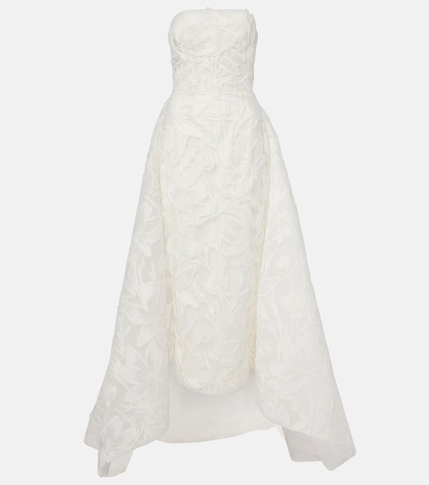 Bridal Floral Jacquard Bustier Dress
