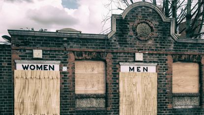Boarded-up public toilets