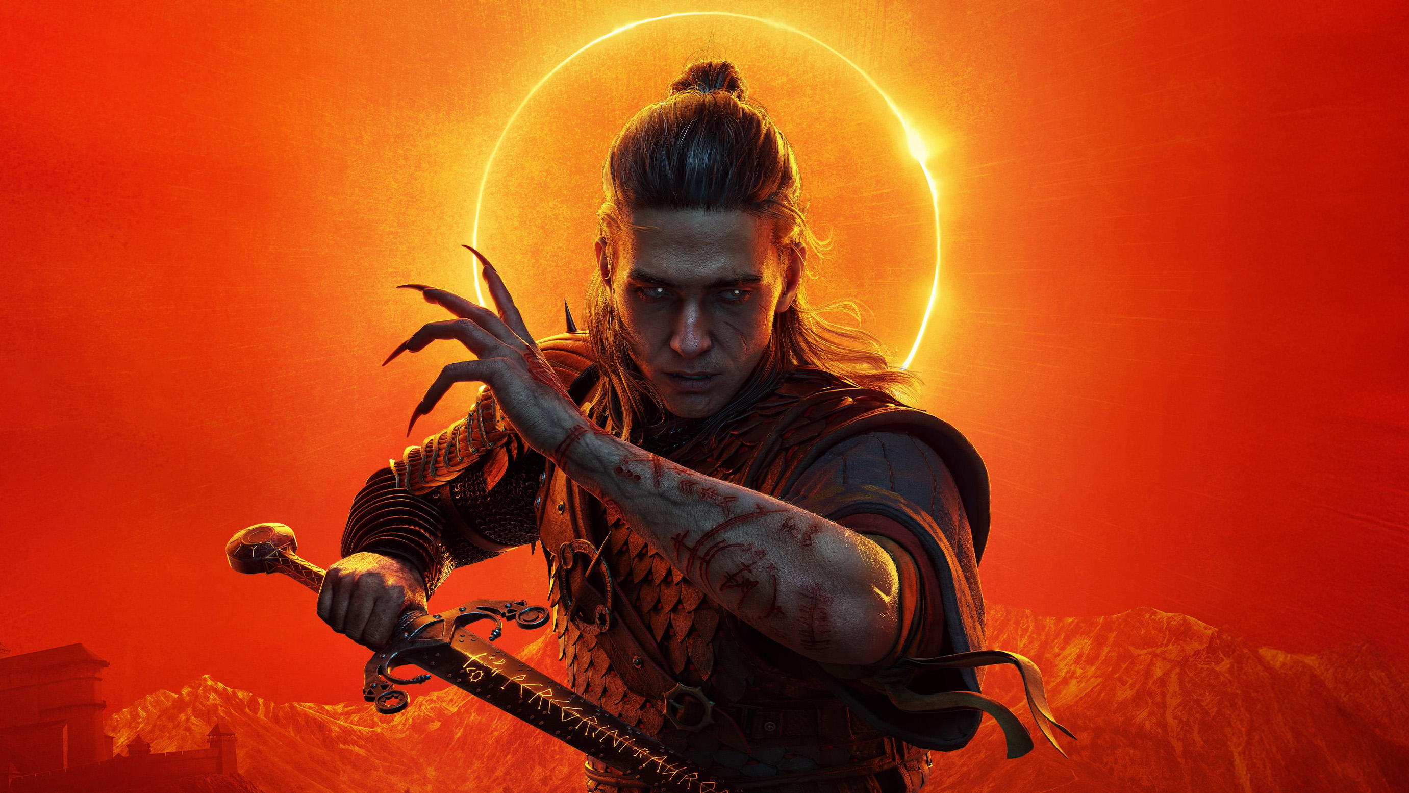 Coen, the vampire lead of Blood of Dawnwalker, with a sword