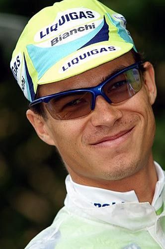 Luciano Pagliarini (Liquigas) does his best schoolboy pose before stage 3