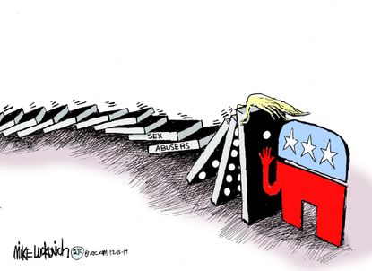 Political cartoon U.S. Trump sexual assault GOP loyalty