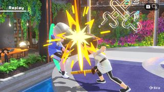 A screen from Nintendo Switch Sports showing the chambara mini-game