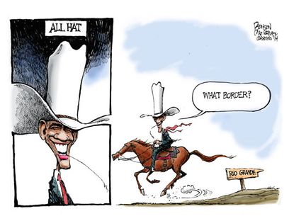 Obama cartoon immigration border