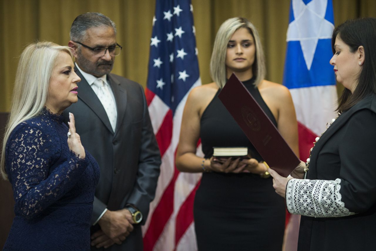 Wanda Vazquez is sworn in as Puerto Rico&amp;#039;s new governor.