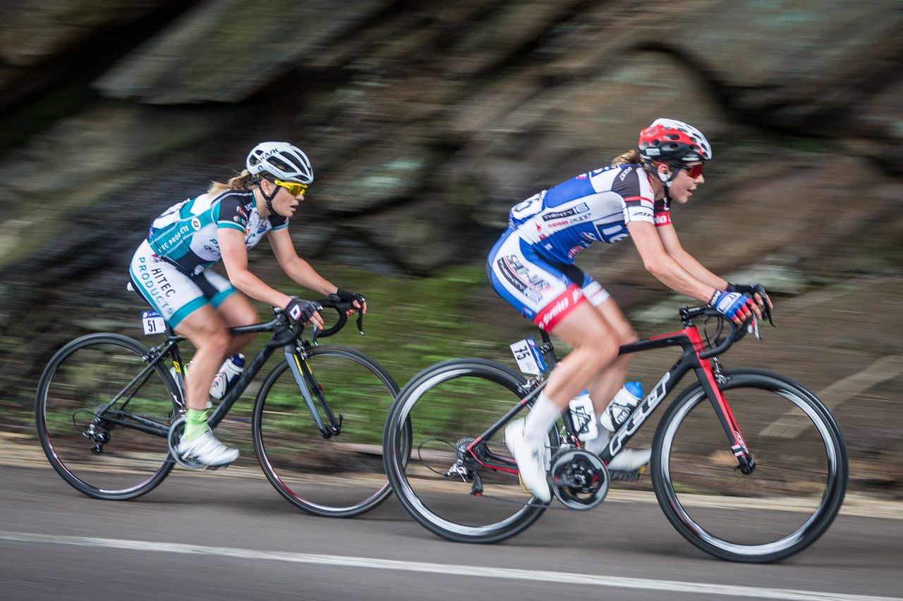 Alison Jackson (Twenty 16) and Emilie Moberg (Hitec Products) working together off the front