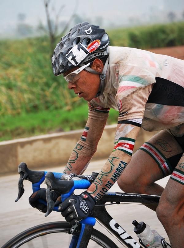 Fredy Monta rides through the grit on stage seven.